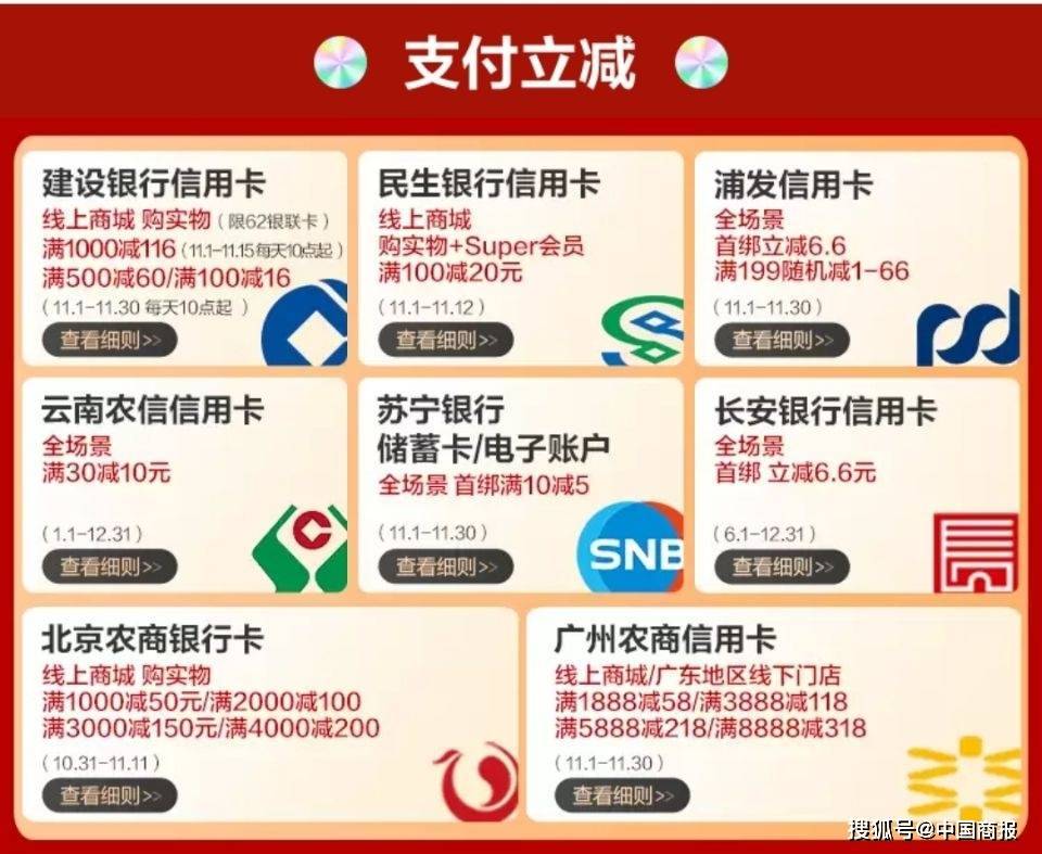 “双11”透视丨满减提额发券 银行花式助力“双11”消费