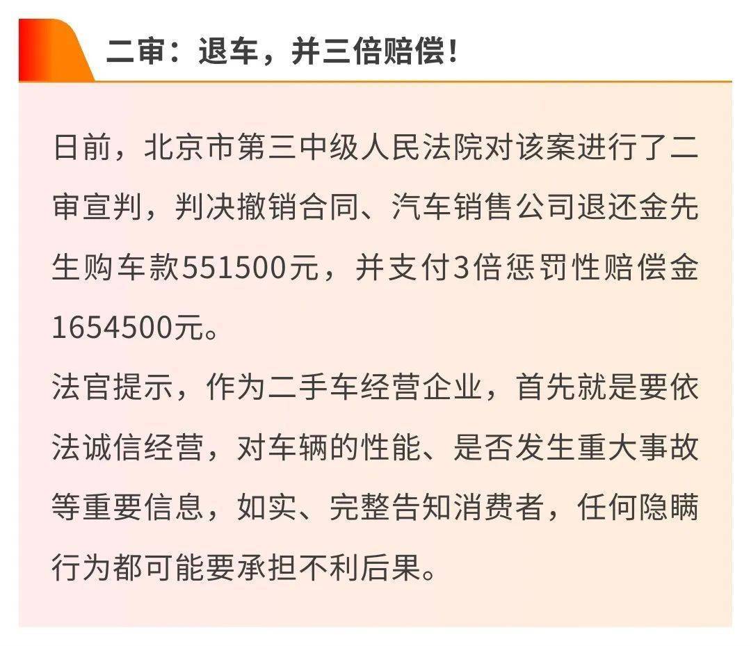 退车<strong></p>
<p>币海交易所</strong>，3倍赔偿1654500元！北京一车主胜诉！