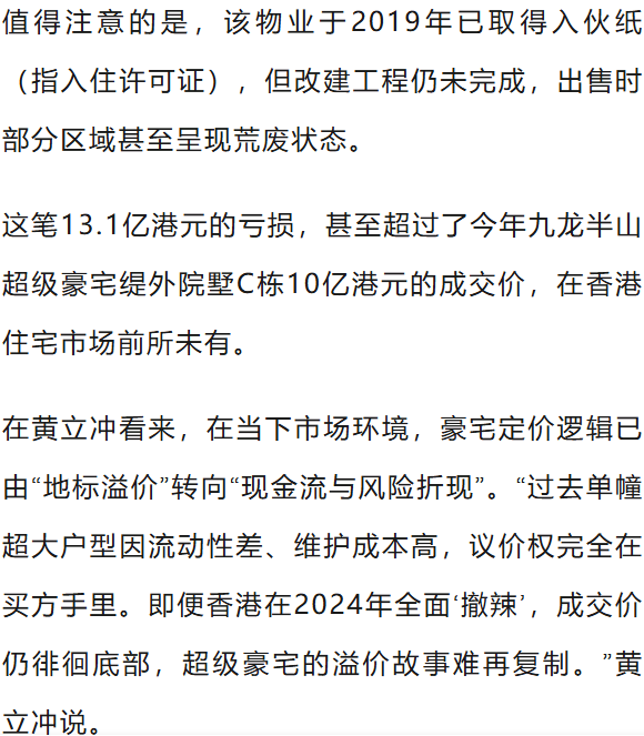 巨亏13亿港元！香港住宅史上最大亏损纪录诞生<strong></p>
<p>002330股票</strong>，9年前天价买入