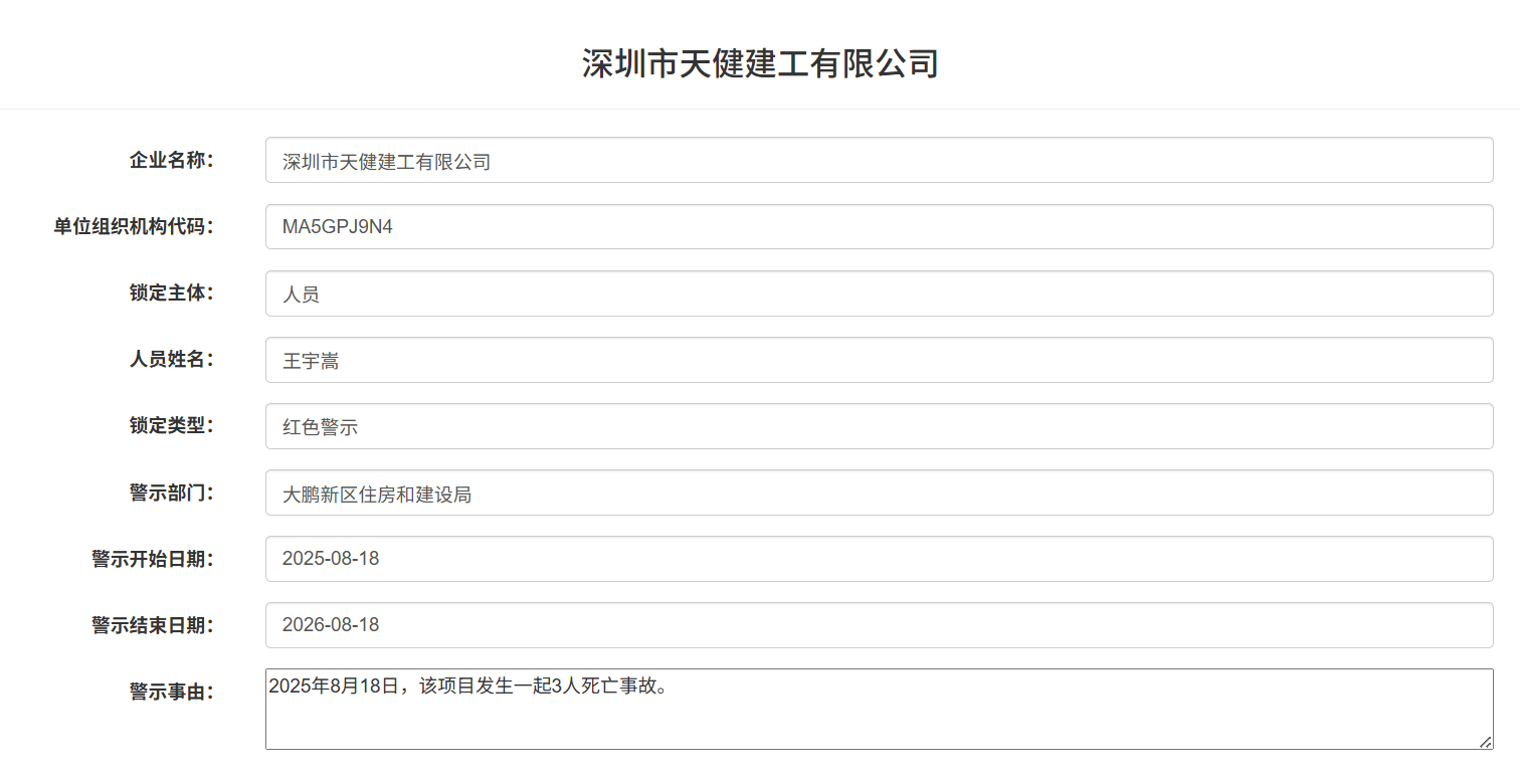 发生3人死亡事故<strong></p>
<p>002330股票</strong>！深圳市天健建工被红色警示1年
