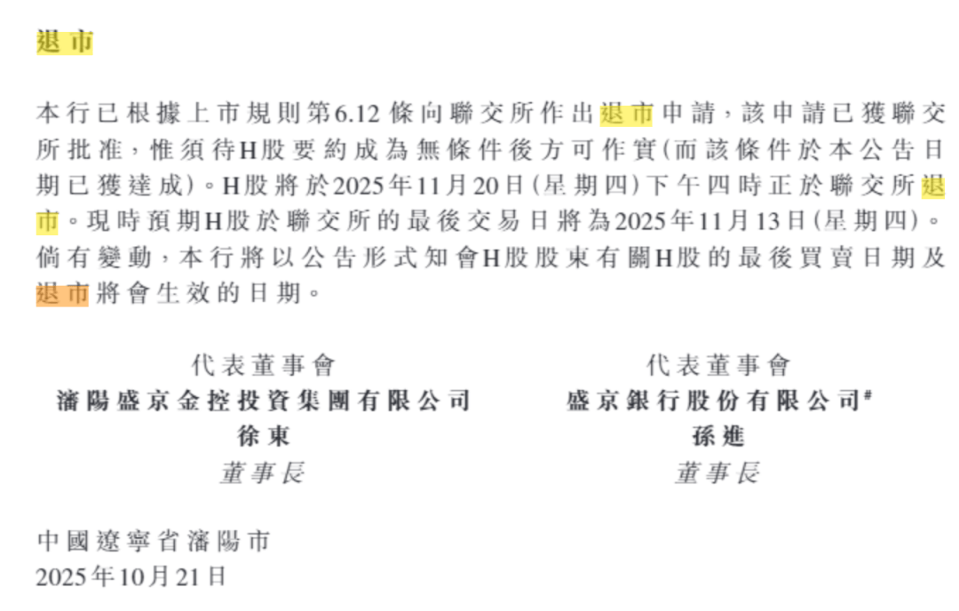 总资产万亿盛京银行<strong></p>
<p>600303股票</strong>,拟于下个月退市!