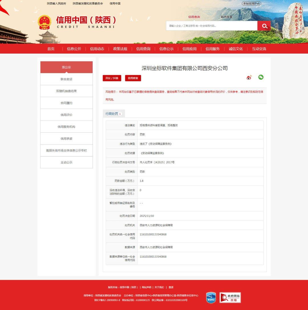 拒绝提供资料接受调查、拒绝整改<strong></p>
<p>山西焦化股票</strong>，坐标软件西安分公司收人社罚单